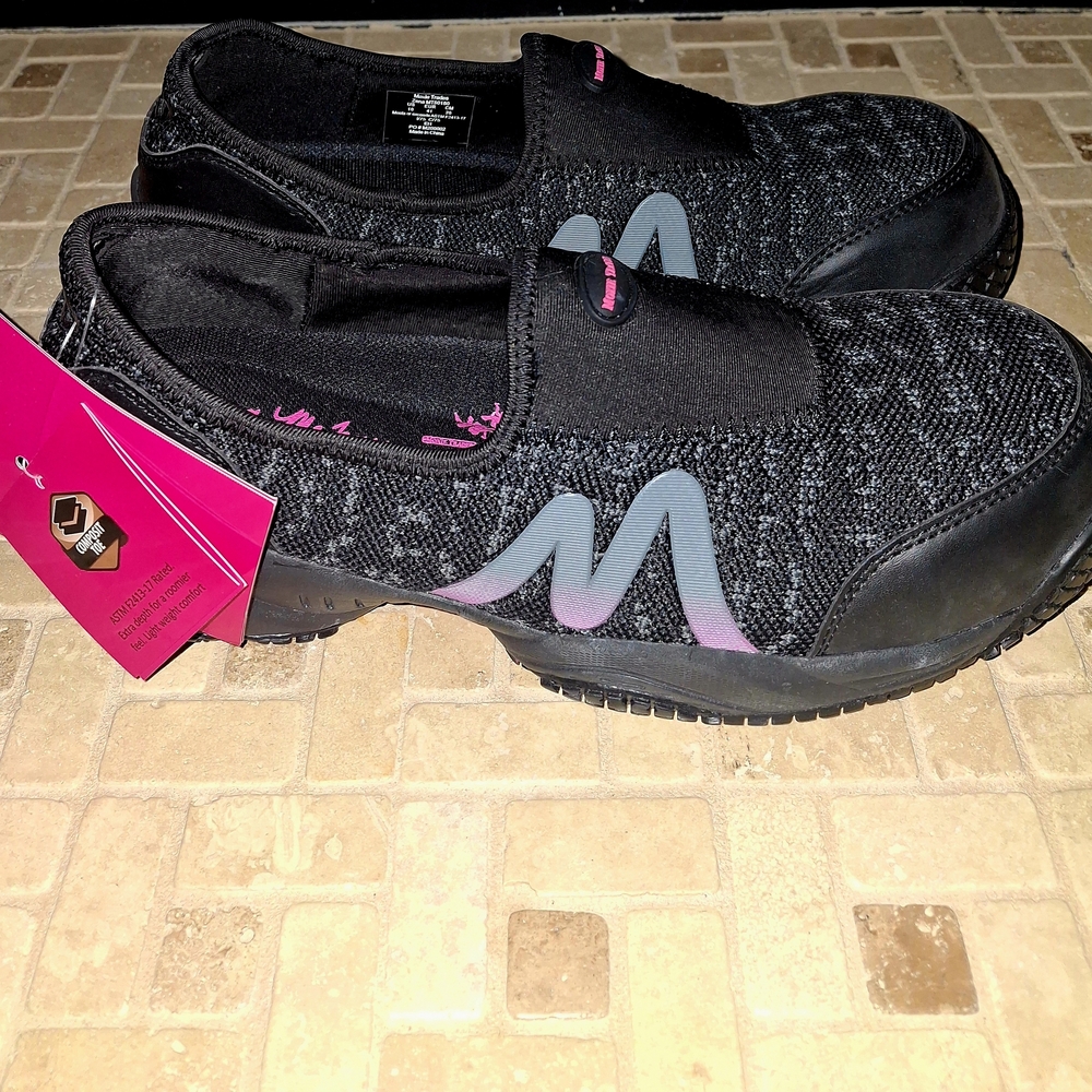 Black and Pink Performance Sneakers with Cushioned Midsole